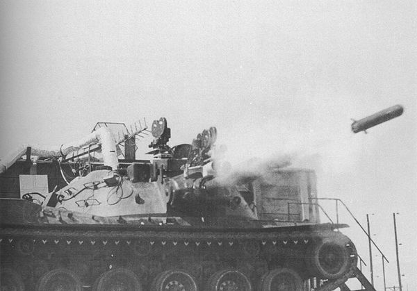 MBT-70 prototype test firing an MGM-51 missile