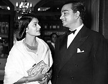 Gayatri Devi, Maharani of Jaipur, born as Princess Gayatri of Cooch Behar, with her husband Man Singh II, the last ruling Maharaja of Jaipur State. Man Singh II and Gayatri Devi.jpg