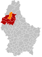 Location of Wiltz in the Grand Duchy of Luxembourg