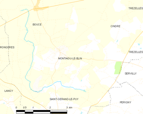 Poziția localității Montaigu-le-Blin