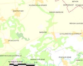 Mapa obce Barbuise