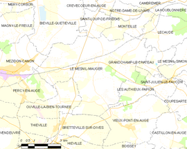 Mapa obce Le Mesnil-Mauger