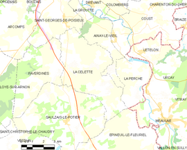 Mapa obce La Celette