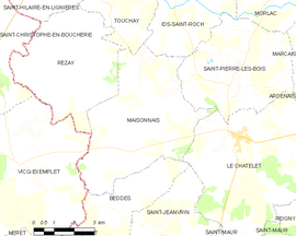 Mapa obce Maisonnais