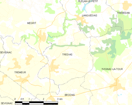 Mapa obce Trédias