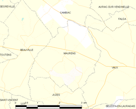 Mapa obce Maurens