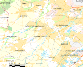 Mapa obce Plaisance-du-Touch