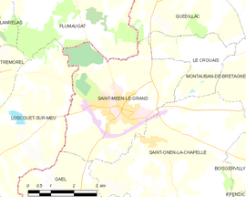 Mapa obce Saint-Méen-le-Grand