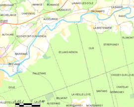 Mapa obce Éclans-Nenon