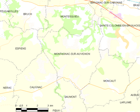 Poziția localității Montagnac-sur-Auvignon