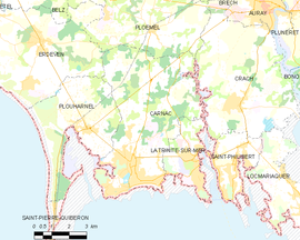 Mapa obce Carnac
