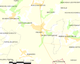 Mapa obce Frévent