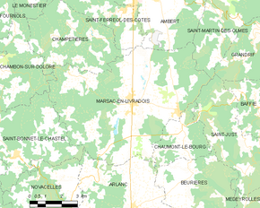 Poziția localității Marsac-en-Livradois