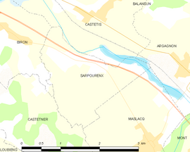Mapa obce Sarpourenx