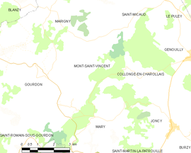 Mapa obce Mont-Saint-Vincent