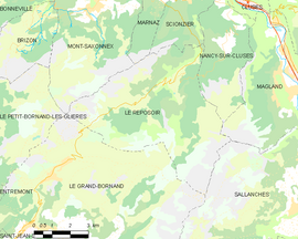 Mapa obce Le Reposoir