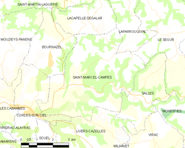 Mapa obce Saint-Marcel-Campes