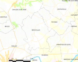 Mapa obce Senouillac