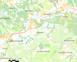 Mapa obce Vidauban