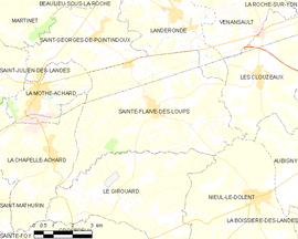 Mapa obce Sainte-Flaive-des-Loups