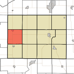 Map highlighting White Post Township, Pulaski County, Indiana.svg