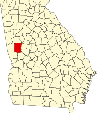 Locatie van Meriwether County in Georgia