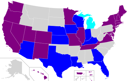 Current U.S. LGBT hate crimes laws by state. A national hate crimes law encompasses both sexual orientation and gender identity. .mw-parser-output .legend{page-break-inside:avoid;break-inside:avoid-column}.mw-parser-output .legend-color{display:inline-block;min-width:1.25em;height:1.25em;line-height:1.25;margin:1px 0;text-align:center;border:1px solid black;background-color:transparent;color:black}.mw-parser-output .legend-text{}  Sexual orientation and gender identity recognized in state hate crimes law   Sexual orientation recognized in state hate crimes law   Sexual orientation recognized for data collection about hate crimes   State hate crimes law uninclusive of sexual orientation or gender identity