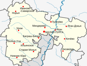 Malopurginsky-distriktet på kortet