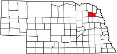 Map of Nebraska highlighting Wayne County.svg