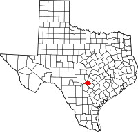Map of Teksas highlighting Comal County