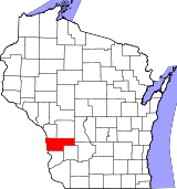 Map of Wisconsin highlighting Vernon County.svg