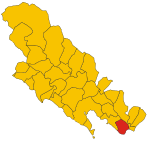 Map of comune of Ameglia (province of La Spezia, region Liguria, Italy).svg