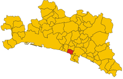Mapa obce Recco (provincia Janov, región Ligúria, Taliansko). Svvg