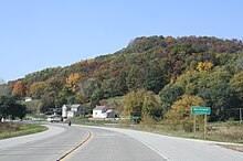 Great River Road at Marshland MarshlandWisconsinSignWIS54.jpg