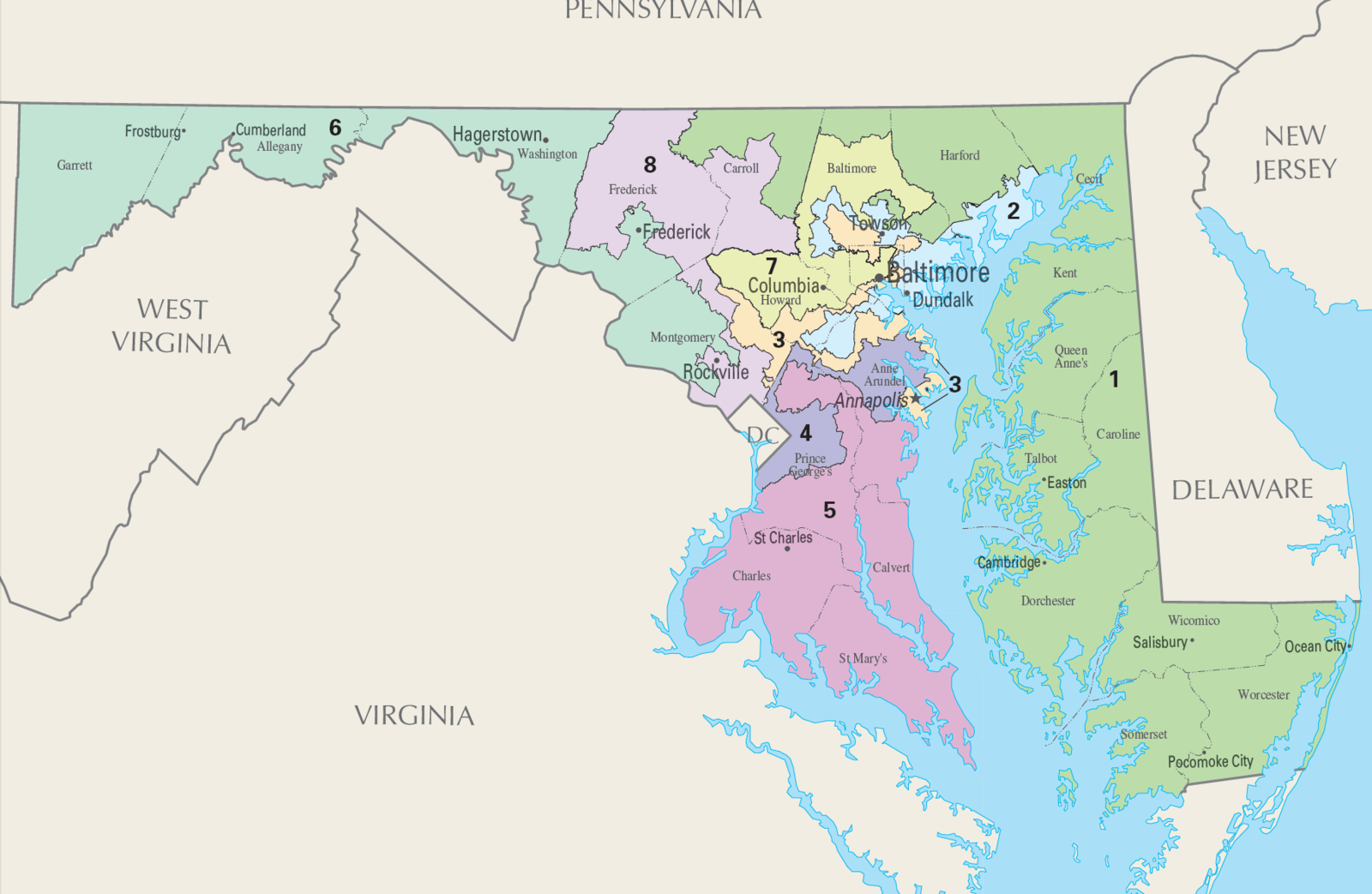 map of maryland