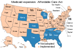 Thumbnail for File:Medicaid expansion map of US. Affordable Care Act.svg