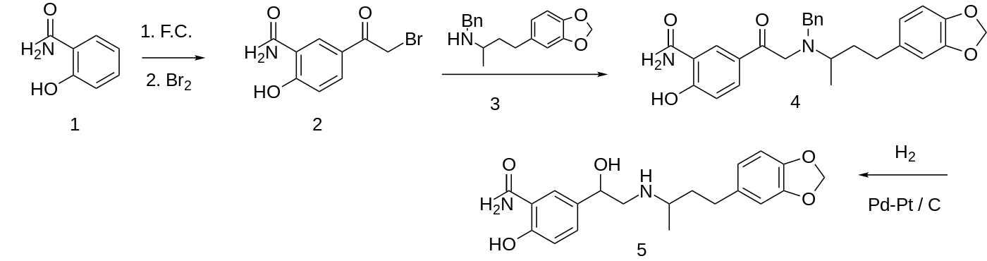 Medroxalol synthesis:[2]