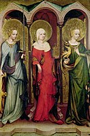 З Třeboň Altarpiece; Святі Катерина, Марія Магдалина та Маргарита, Національна галерея Праги