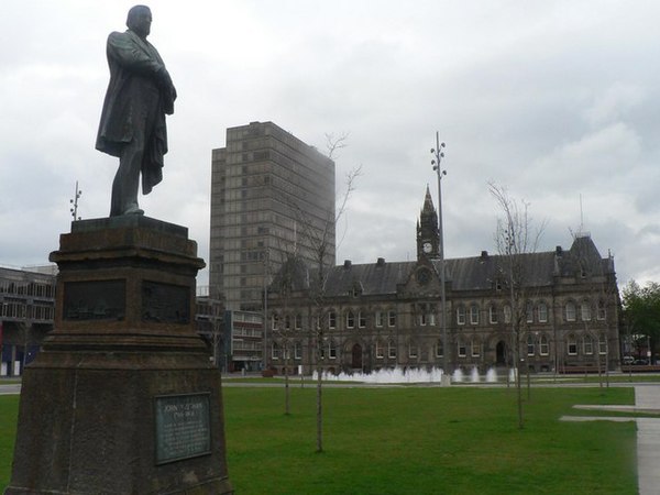 1884 monument to John Vaughan by George Anderson Lawson in Middlesbrough.