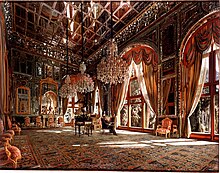 Kamal-ol-molk's Mirror Hall of Golestan Palace, often considered a starting point in Iranian modern art. Mirror Hall by Kamal-ol-molk.JPG