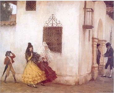 Vida en Xile durant el periode colonial. Oli de Pedro Subercaseaux, 1909