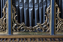 Positive 1700 pipe organ detail