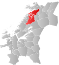 Kart over Namsos kommune Nåavmesjenjaelmien tjïelte