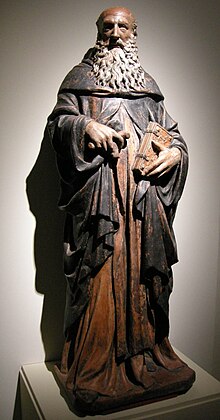 Statua in legno raffigurante Sant'Antonio Abate