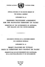 Thumbnail for File:Nations Unies - Projet d’accord de tutelle pour le territoire sous mandat de Nauru, 21 octobre 1947.djvu