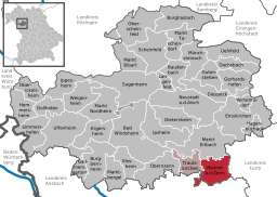 Läget för Neuhof an der Zenn i Landkreis Neustadt an der Aisch-Bad Windsheim