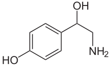 Chemical structure of octopamine, which serves as the homologue of norepinephrine in many invertebrate species Octopamin.svg