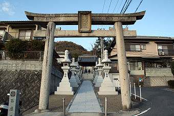 A torii on a temple's (Oyake-ji) sandō