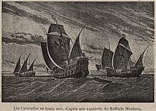 Caravels aavalla merellä