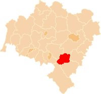 Okres Dzierżoniów na mapě vojvodství